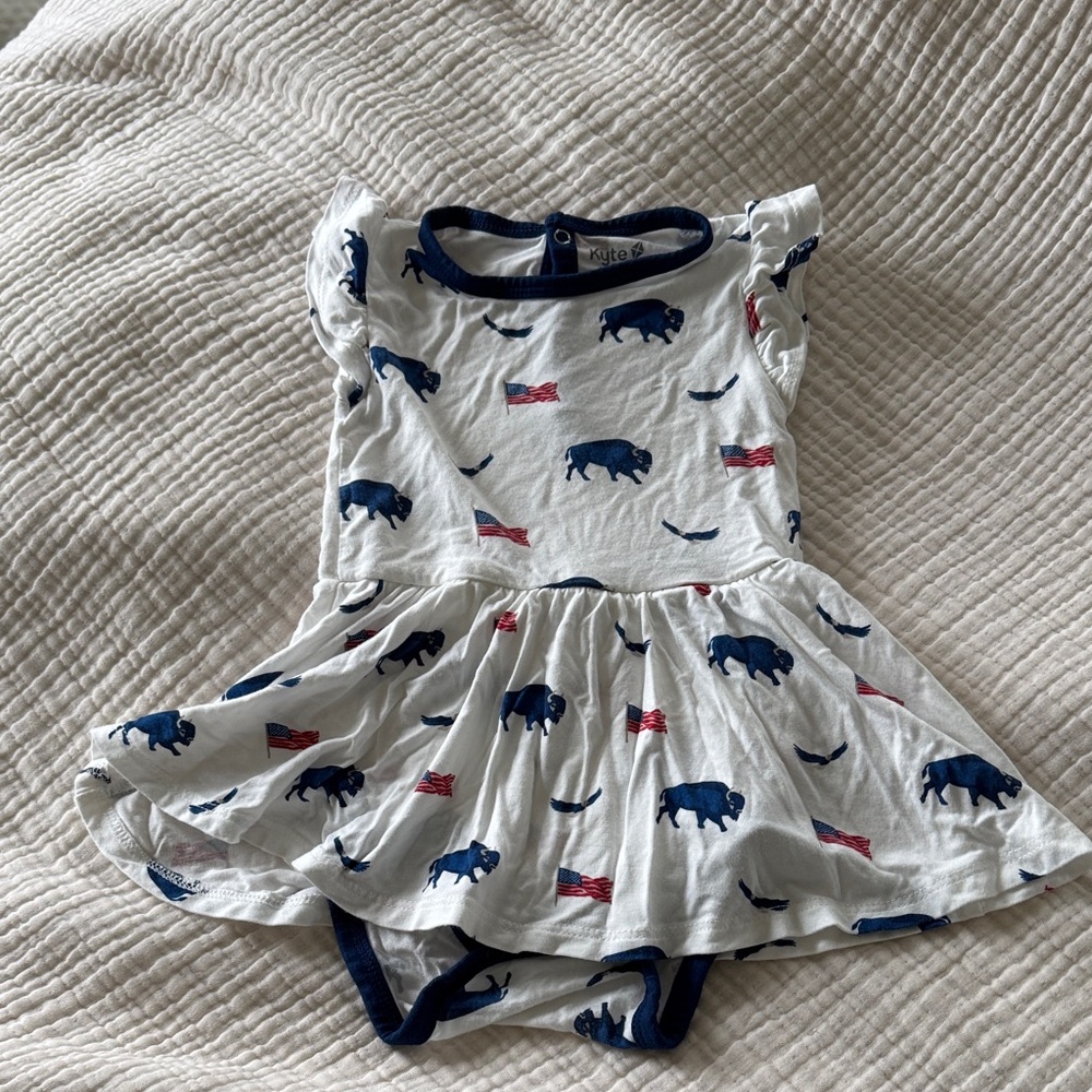Kyte BABY Blue and White Buffalo Print Diaper Cover